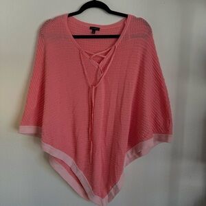 Talbots Coral Knit Top with Lace-Up Design Size Medium